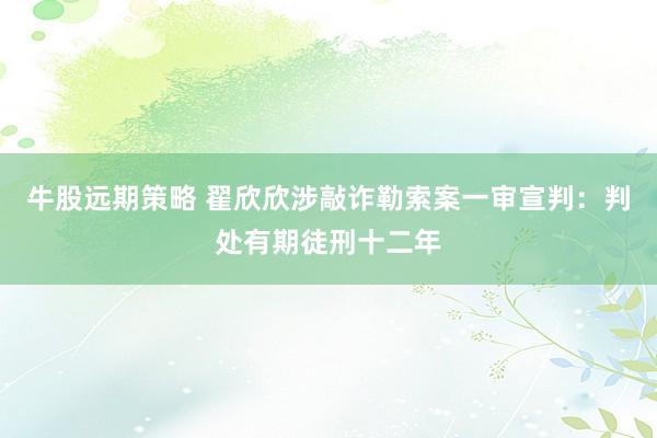 牛股远期策略 翟欣欣涉敲诈勒索案一审宣判：判处有期徒刑十二年